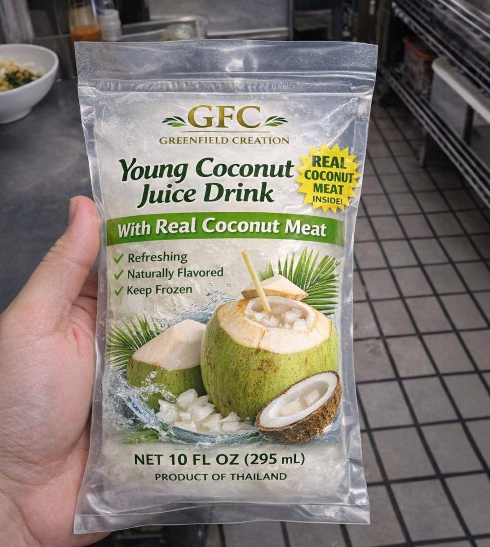 100% Coconut Water with Meat in Bag
